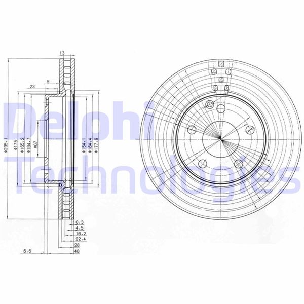 DELPHI BG3755C Fren Sistemleri Fren Diski - MERCEDES-BENZ E-SERISI T-Model (S211) uyumlu