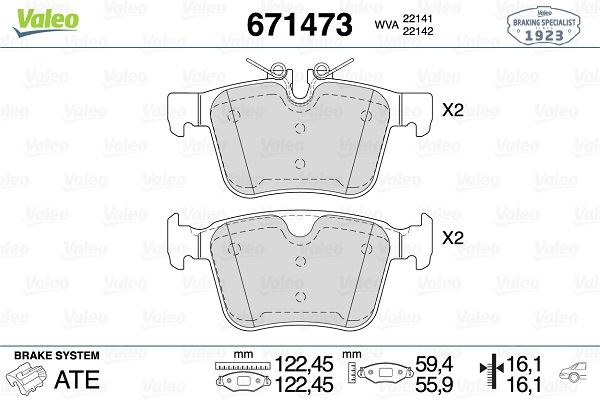 VALEO 671473 Fren Sistemleri Fren Balatası - LAND ROVER RANGE ROVER EVOQUE (L538) uyumlu