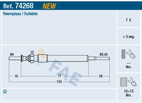 FAE 74268 Ateşleme Sistemi Kızdırma Bujisi - BMW X5 (E70) uyumlu
