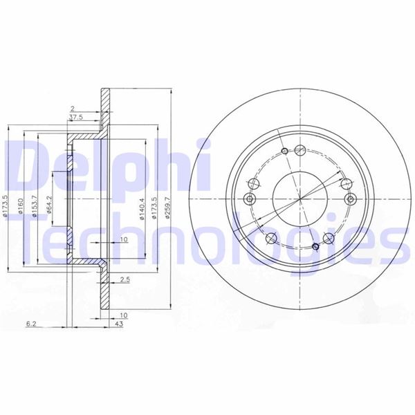 DELPHI BG3964 Fren Sistemleri Fren Diski - HONDA ACCORD VII (CL, CN) uyumlu
