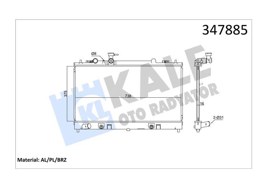 KALE OTO RADYATÖR 347885 Soğutma Sistemi Su Soğutucu & Parçaları - MAZDA 6 Hatchback (GH) uyumlu