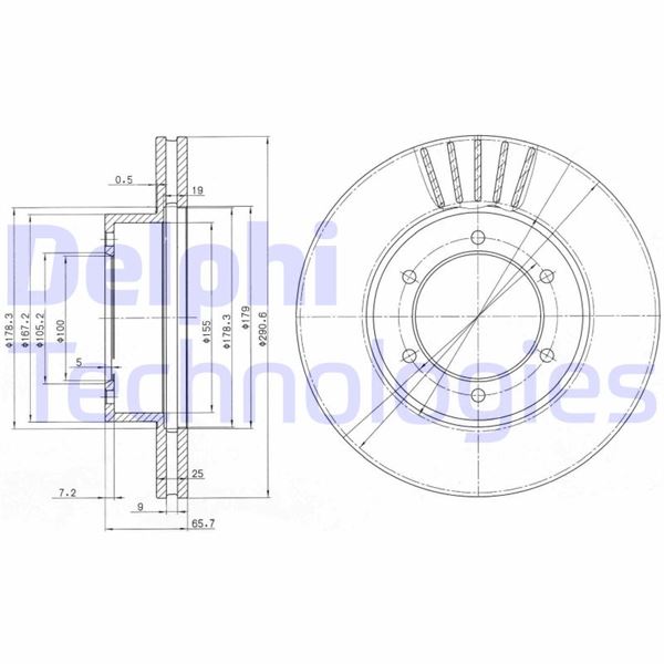 DELPHI BG3423 Fren Sistemleri Fren Diski - TOYOTA 4 RUNNER II (_N13_) uyumlu