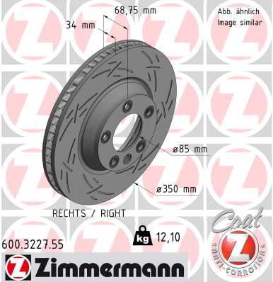 ZIMMERMANN 600.3227.55 Fren Sistemleri Fren Diski - PORSCHE CAYENNE (92A) uyumlu