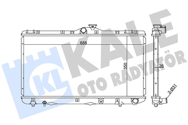 KALE OTO RADYATÖR 351885 Soğutma Sistemi Su Soğutucu & Parçaları - TOYOTA COROLLA Compact (_E10_) uyumlu