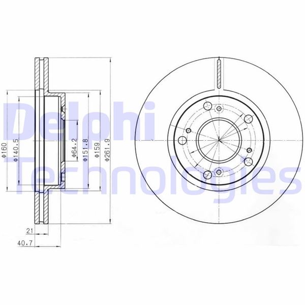 DELPHI BG4294 Fren Sistemleri Fren Diski - HONDA CIVIC VII Hatchback (EU, EP, EV) uyumlu