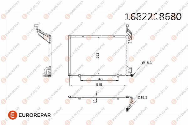 EUROREPAR 1682218680 İklimlendirme Sistemi Klima Radyatörü - FORD FIESTA VI (CB1, CCN) uyumlu