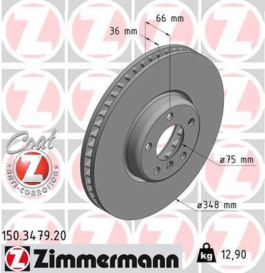 ZIMMERMANN 150.3479.20 Fren Sistemleri Fren Diski - BMW 5 (F10) uyumlu