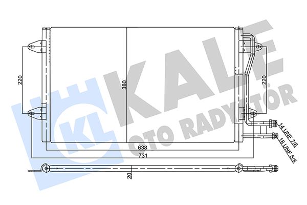 KALE OTO RADYATÖR 358050 İklimlendirme Sistemi Klima Radyatörü - VW LT 28-35 II Minibüs/Otobüs (2DB, 2DE, 2DK) uyumlu