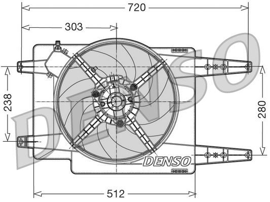 DENSO DER01017 Soğutma Sistemi Fan - ALFA ROMEO 164 (164_) uyumlu