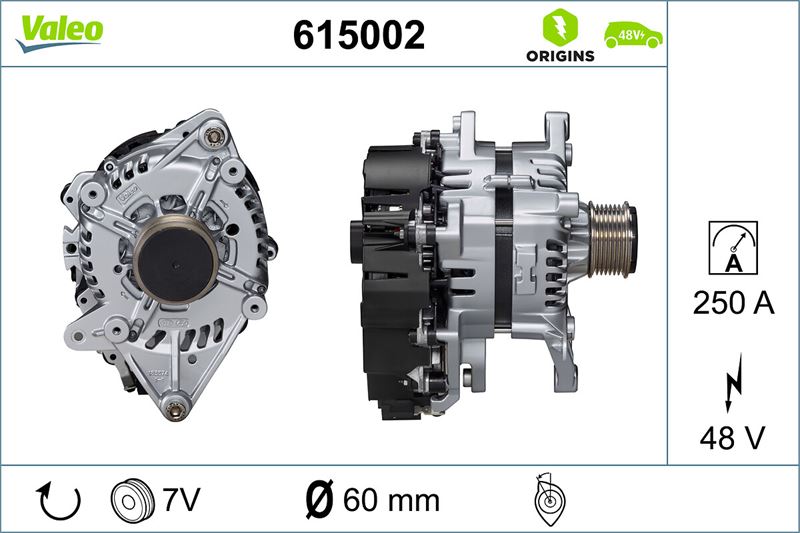 VALEO 615002 Elektrik Sistemi Marş Alternatörü - KIA SPORTAGE IV (QL, QLE) uyumlu