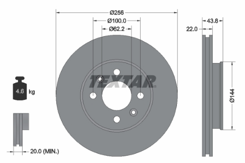 TEXTAR 92237903 Fren Sistemleri Fren Diski - KIA RIO III (UB) uyumlu