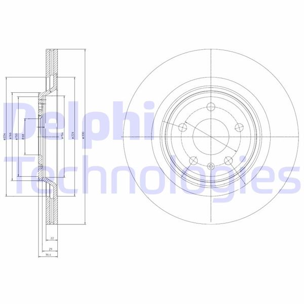 DELPHI BG4078 Fren Sistemleri Fren Diski - AUDI A5 (8T3) uyumlu