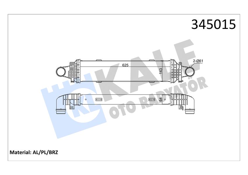 KALE OTO RADYATÖR 345015 Motor Turbo Radyatörü - MERCEDES-BENZ CLS (C218) uyumlu