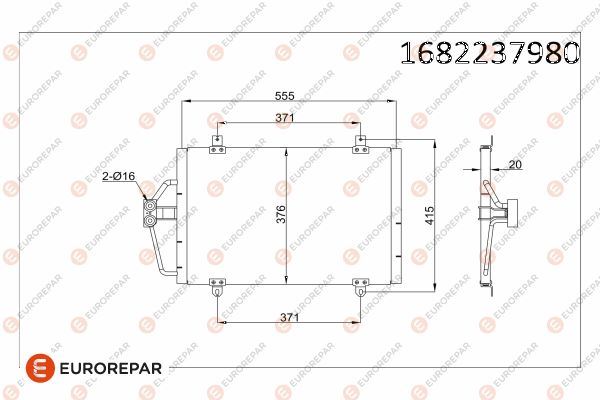 EUROREPAR 1682237980 İklimlendirme Sistemi Klima Radyatörü - RENAULT MEGANE I (BA0/1_) uyumlu