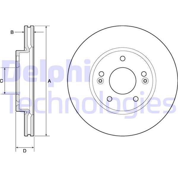 DELPHI BG4745C Fren Sistemleri Fren Diski - HYUNDAI i30 (GD) uyumlu