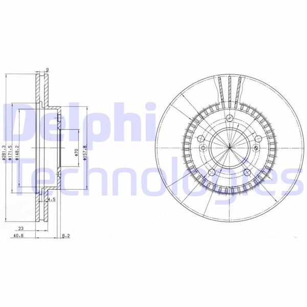 DELPHI BG3061 Fren Sistemleri Fren Diski - HONDA LEGEND II Coupe (KA) uyumlu