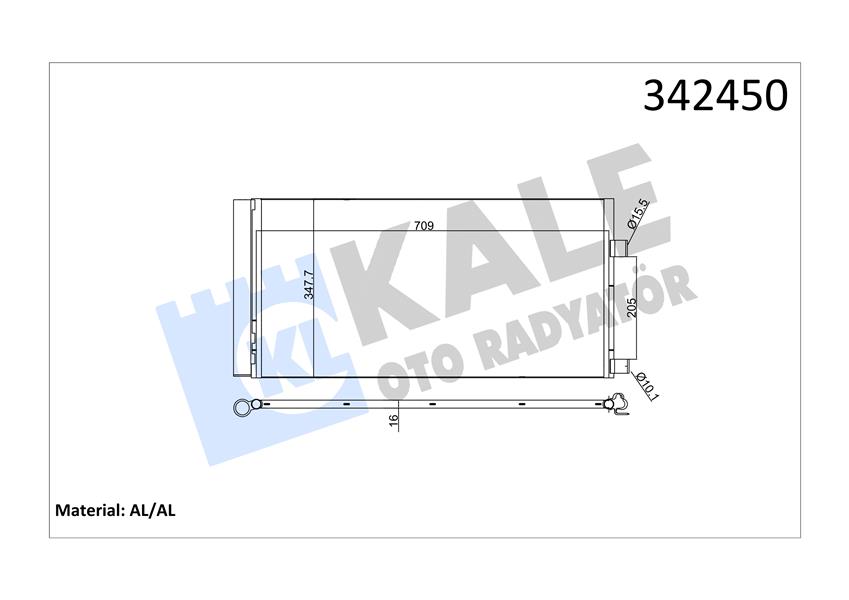 KALE OTO RADYATÖR 342450 İklimlendirme Sistemi Klima Radyatörü - RENAULT LATITUDE (L70_) uyumlu