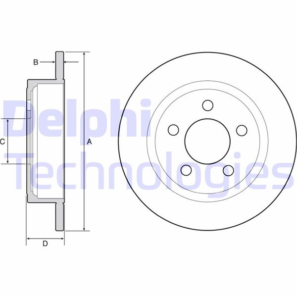 DELPHI BG4648 Fren Sistemleri Fren Diski - JEEP WRANGLER II (TJ) uyumlu