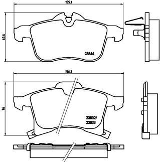 VALEO 670454 Fren Sistemleri Fren Balatası - OPEL ASTRA G Hatchback (T98) uyumlu