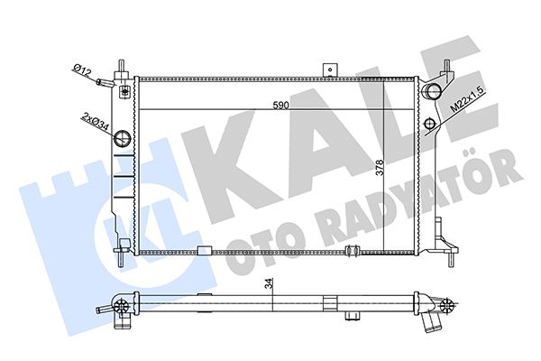 KALE OTO RADYATÖR 357005 Soğutma Sistemi Su Soğutucu & Parçaları - OPEL ASTRA F Sedan (T92) uyumlu