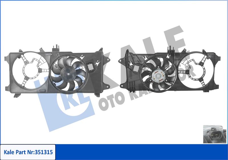 KALE OTO RADYATÖR 351315 Soğutma Sistemi Fan - FIAT DOBLO Kasa/büyük limuzin (223_) uyumlu