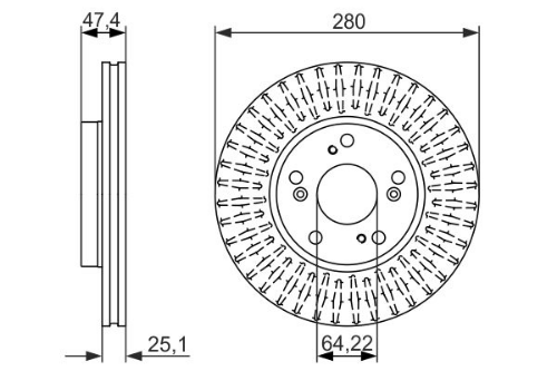 BOSCH 0 986 479 625 Fren Sistemleri Fren Diski - HONDA CIVIC IX (FK) uyumlu