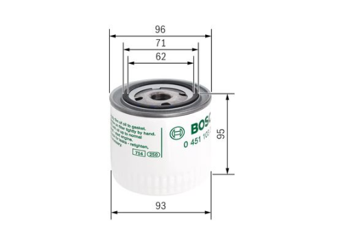 BOSCH 0 451 103 260 Motor Yağ Filtresi - VOLVO 460 (464) uyumlu
