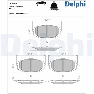 DELPHI LP3741 Fren Sistemleri Fren Balatası - GENESIS GV60 (JW) uyumlu