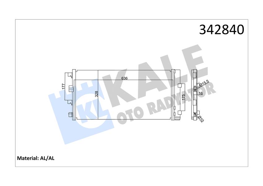 KALE OTO RADYATÖR 342840 İklimlendirme Sistemi Klima Radyatörü - DACIA DUSTER (HS_) uyumlu