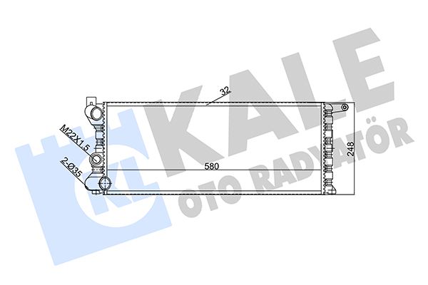 KALE OTO RADYATÖR 351910 Soğutma Sistemi Su Soğutucu & Parçaları - FIAT PANDA (141_) uyumlu