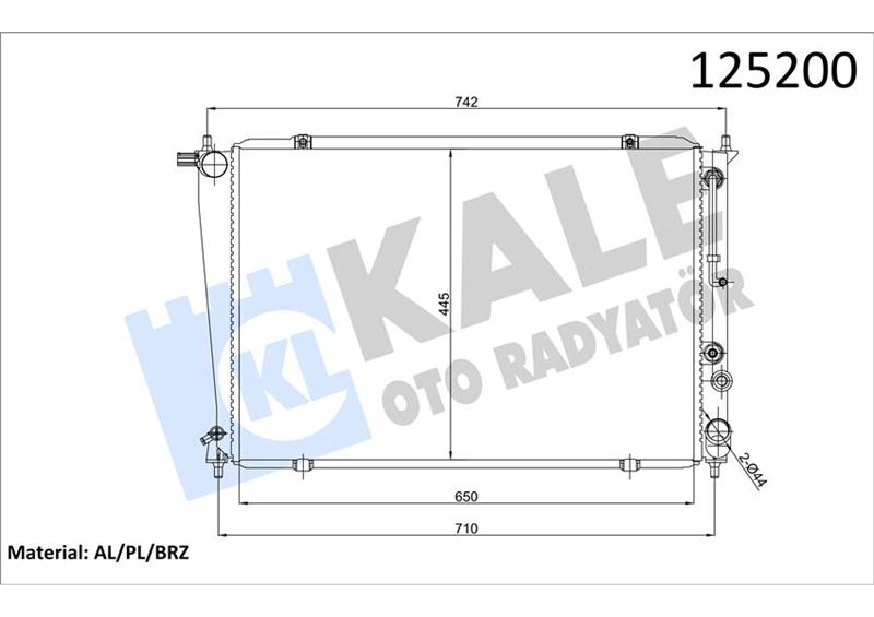 Su Radyatörü - KALE OTO RADYATÖR - 2405081AB Ürün Görseli