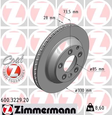 ZIMMERMANN 600.3229.20 Fren Sistemleri Fren Diski - PORSCHE CAYENNE (92A) uyumlu