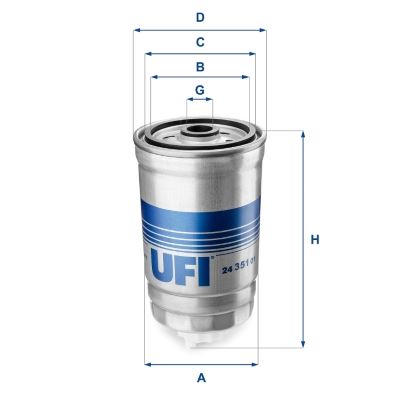 UFI 24.351.01 Yakıt Sistemi Yakıt Filtresi - DEUTZ-FAHR DX uyumlu