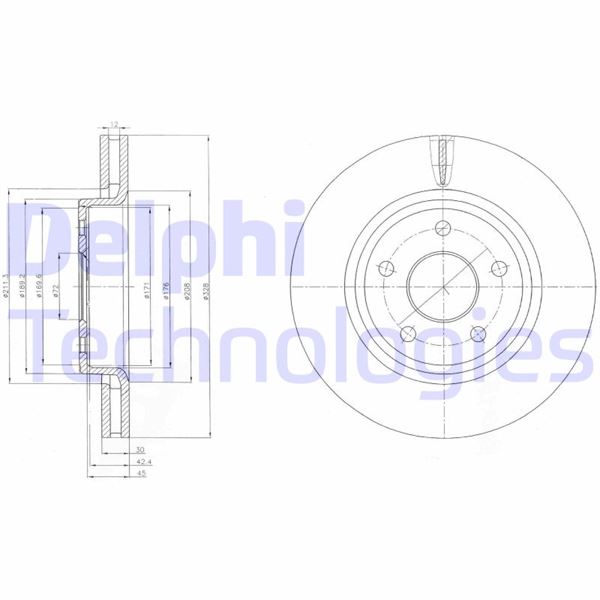 DELPHI BG9058 Fren Sistemleri Fren Diski - JEEP GRAND CHEROKEE III (WH, WK) uyumlu