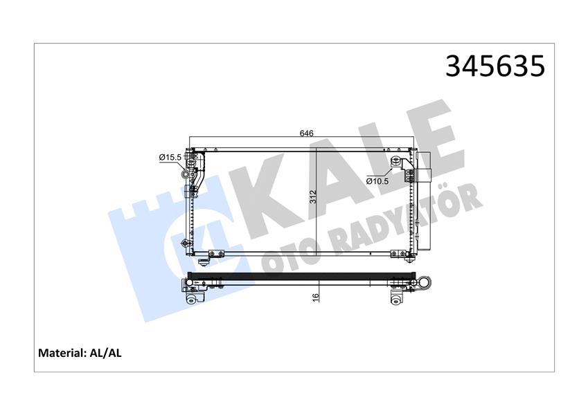 KALE OTO RADYATÖR 345635 İklimlendirme Sistemi Klima Radyatörü - CHRYSLER SEBRING (JR) uyumlu