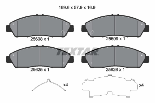 TEXTAR 2560801 Fren Sistemleri Fren Balatası - HONDA PILOT uyumlu