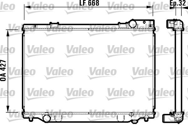 VALEO 732476 Soğutma Sistemi Su Soğutucu & Parçaları - TOYOTA PREVIA I (_R1_, _R2_) uyumlu