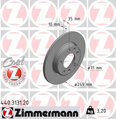 ZIMMERMANN 440.3131.20 Fren Sistemleri Fren Diski - PEUGEOT 308 II (LB_, LP_, LW_, LH_, L3_) uyumlu