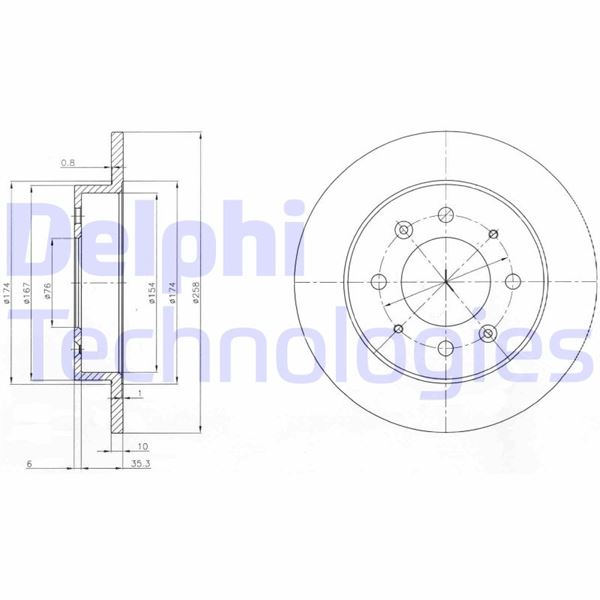 DELPHI BG4017 Fren Sistemleri Fren Diski - KIA CERATO I Sedan (LD) uyumlu