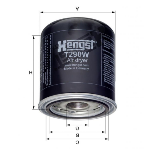 HENGST FILTER T290W Fren Sistemleri Hava Kurutucu Kartuşu - VOLVO FL II uyumlu