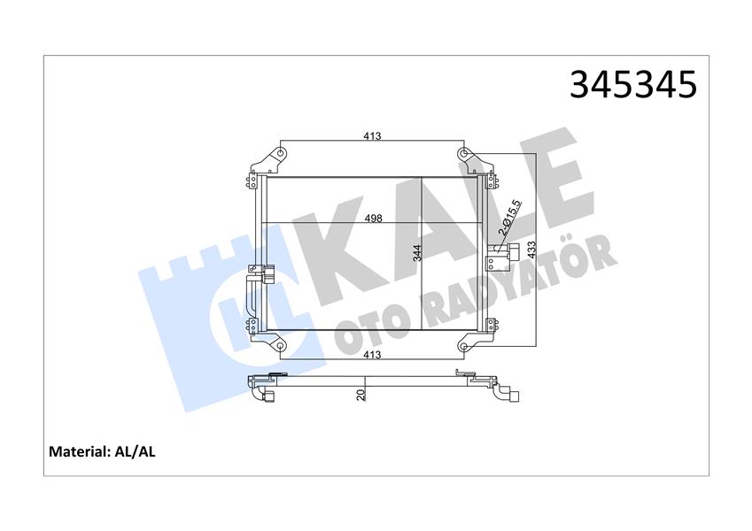KALE OTO RADYATÖR 345345 İklimlendirme Sistemi Klima Radyatörü - PEUGEOT BOXER Minibüs/Otobüs (230P) uyumlu