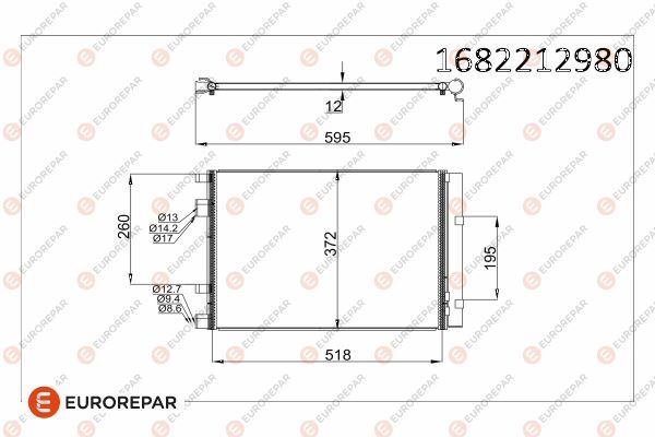 EUROREPAR 1682212980 İklimlendirme Sistemi Klima Radyatörü - KIA RIO III (UB) uyumlu