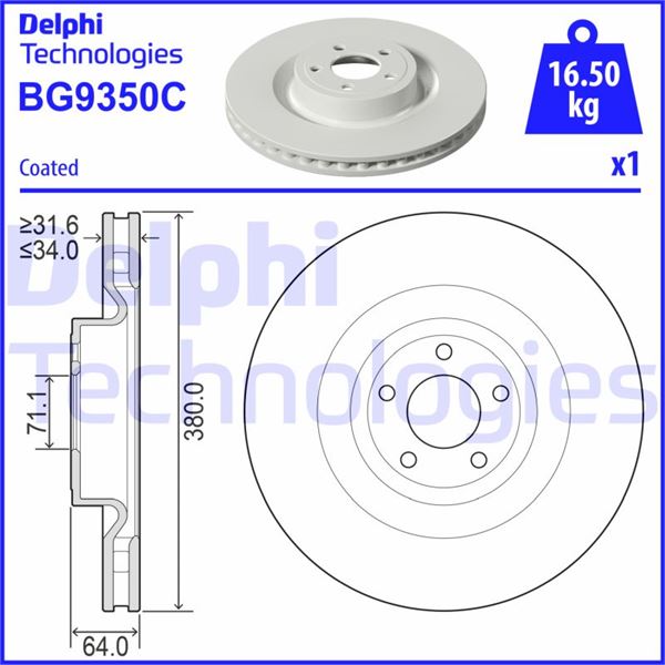 DELPHI BG9350C Fren Sistemleri Fren Diski - FORD USA MUSTANG Coupe uyumlu