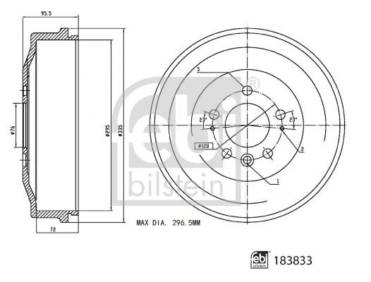 FEBI BILSTEIN 183833 Fren Sistemleri Fren Kampanası - VW AMAROK (2HA, 2HB, S1B, S6B, S7A, S7B, AGD) uyumlu