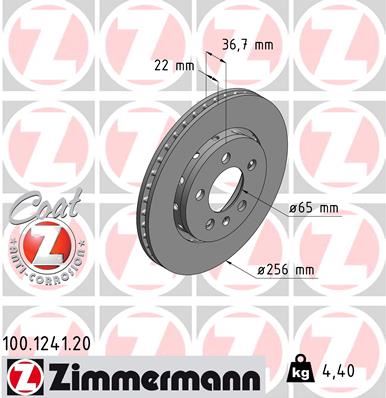 ZIMMERMANN 100.1241.20 Fren Sistemleri Fren Diski - VW GOLF IV (1J1) uyumlu