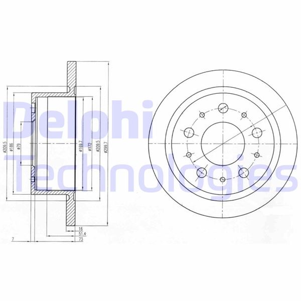 DELPHI BG4062 Fren Sistemleri Fren Diski - FIAT DUCATO Panelvan/Van (250_) uyumlu