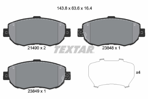 TEXTAR 2149001 Fren Sistemleri Fren Balatası - LEXUS LS (_F1_) uyumlu