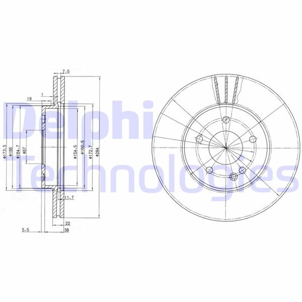 DELPHI BG2768 Fren Sistemleri Fren Diski - MERCEDES-BENZ C-SERISI (W202) uyumlu