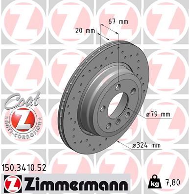 ZIMMERMANN 150.3410.52 Fren Sistemleri Fren Diski - BMW 7 (E65, E66, E67) uyumlu