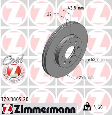 ZIMMERMANN 320.3809.20 Fren Sistemleri Fren Diski - KIA RIO III (UB) uyumlu